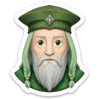 Dumbledore green scotland Tam o'shanter cap with small decorative patterns sticker