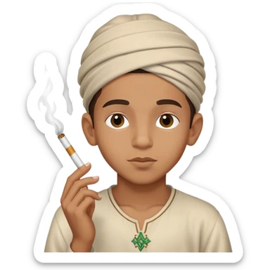 un chico marroqui con un cigarro sticker
