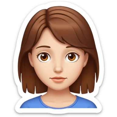 Girl whit brown hair sticker