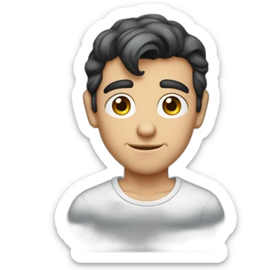 young thin antonio banderas cartoon wearing shirt sticker