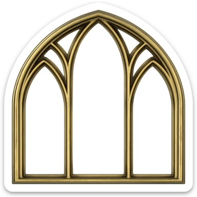 Dull brass gothic Victorian vintage sticker