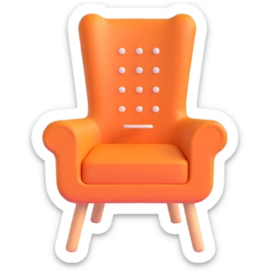 playful and bold chair with phone buttons, album cover sticker