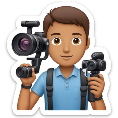 a videographer using a gimbal sticker