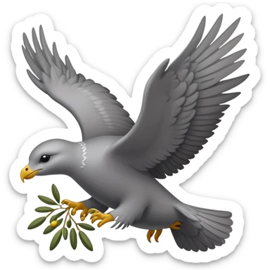 A flying seal, with eagle’s wings, carrying an olive branch like a dove of peace sticker