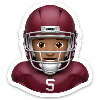 College football player helmet in maroon color sticker