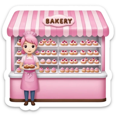 pink bakery shop sticker