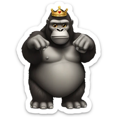 King Kong WITH LOVE HEART HANDS sticker