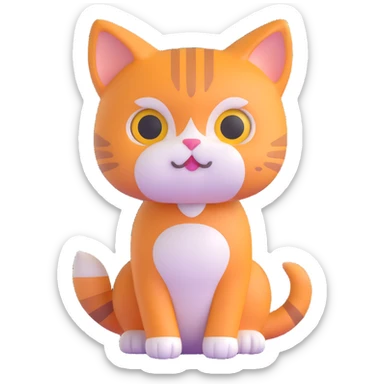 adorable cat posing sticker