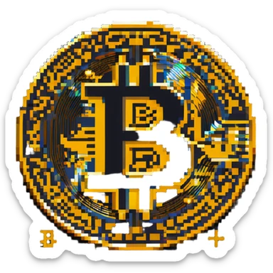 Bitcoin gold coin with B symbol sticker