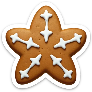 gingerbread cookie in star shape sticker