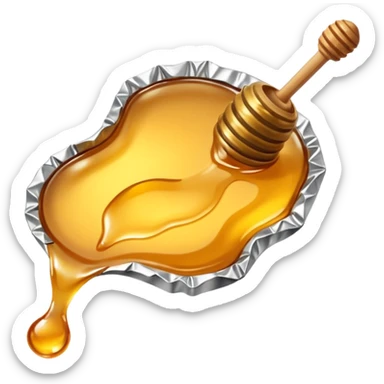 𝕊𝕞𝕒𝕝𝕝 𝕔𝕣𝕚𝕟𝕜𝕖𝕕 𝕡𝕚𝕖𝕔𝕖 𝕠𝕗 𝕒𝕝𝕝𝕦𝕞𝕚𝕟𝕚𝕦𝕞 𝕗𝕠𝕚𝕝, with a tiny drop of honey in the middle sticker