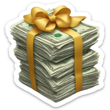 Money with a bow sticker