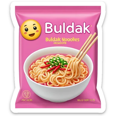 Buldak noodles packet pink original  sticker