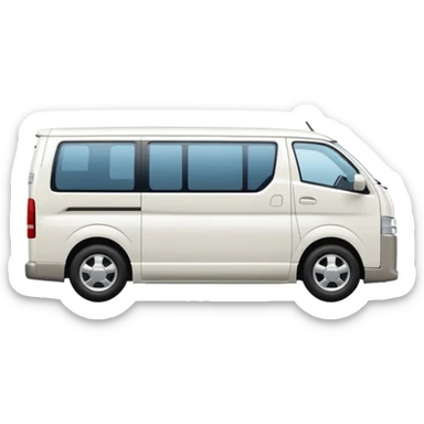 3D emoji of a Peruvian urban white toyota hiace sticker