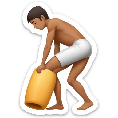 Make a regular person facing away from me kind of bent over aching from his back in pain because he’s carrying a long silhouetteted object that’s very cylindrical. It’s very big and hurts very much  sticker