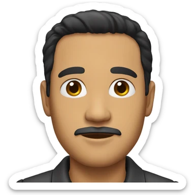 A latin man in his forties, black hair sticker