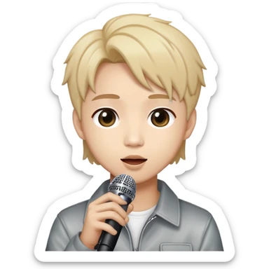 K-pop idol with microphone sticker