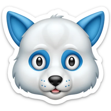 Lobo blanco con la lengua para afuera  sticker