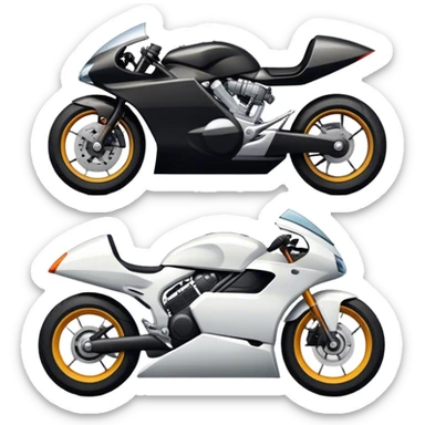 An icon showcasing a sleek motorcycle and a powerful car side by side, with bold, dynamic lines emphasizing speed and performance. highlighting their sleek design, custom tuning, and the excitement of the open road. Perfect for showcasing adventure and freedom on wheels. transparent background sticker