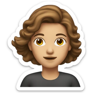 Girl with brown long thick hair driving a car sticker