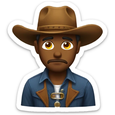 Sad cowboy basic emoji sticker
