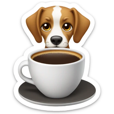 Un perrito tomando cafe sticker