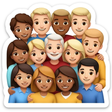Group hug of diverse people sticker