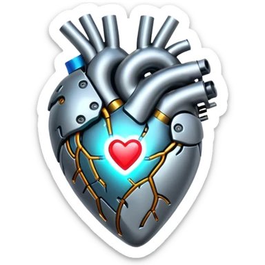 Shiny alloy Cyberpunk heart sticker