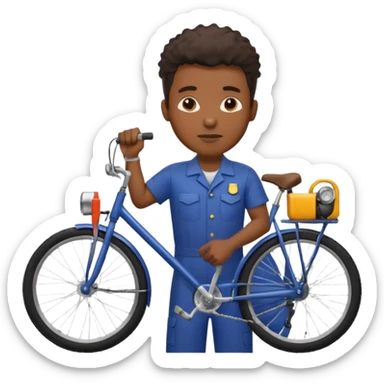 black man Bike Repair Mechanic sticker