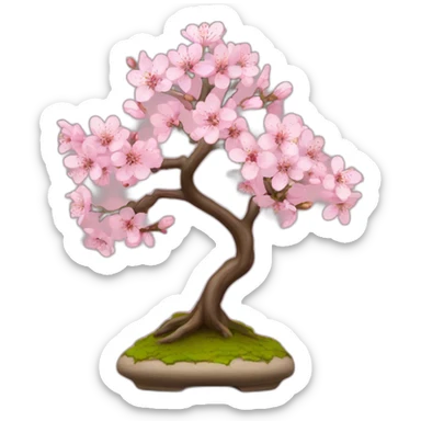 miniature bonsaï tree cherry blossoms sticker