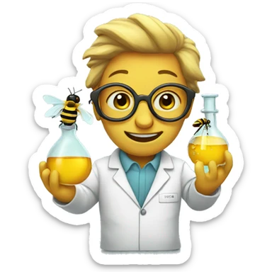 Bee Chemist doing experimnt sticker