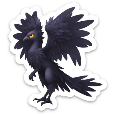 Fantasy legendary godly dark bird shadow-type-Phoenix Fakemon full body sticker