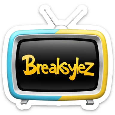 un gif texte qui défile  "BREAKSTYLEZ TV"  change de couleur sur fond noir sticker