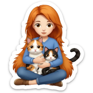 girl with a cat sticker