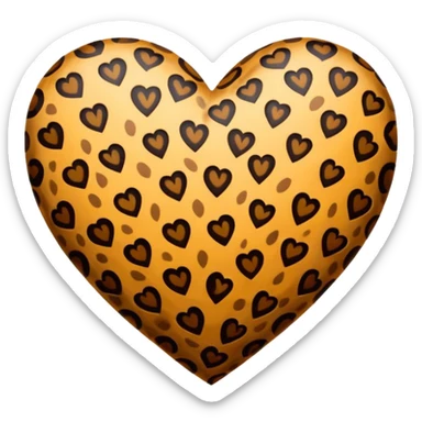 Leopard print heart sticker