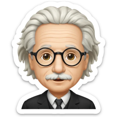 Einstein guiñando un ojo con gafas negras sticker