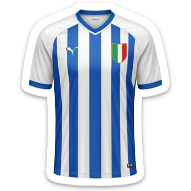 White and blue striped soccer jersey, Italian football team style sticker