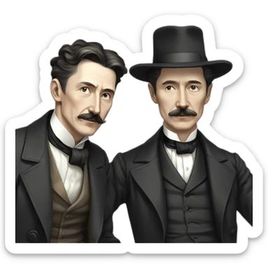Nicolas tesla avec satoru gojo sticker