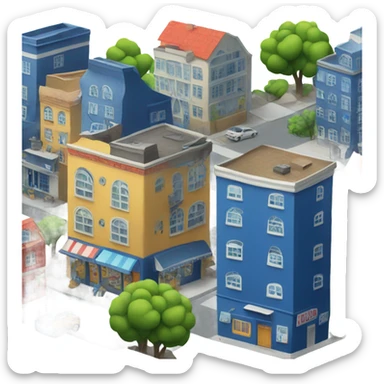 navi blue town sticker