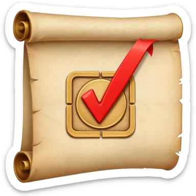 scroll with a check mark on it sticker