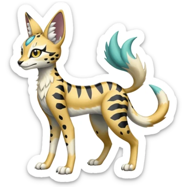 Meloetta-Trico-Nargacuga-Sergal-Serval-Cresselia-Fakémon-creature-hybrid sticker