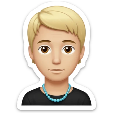 create couple emojis, tall blonde beaded guy, and short brown hair hazel eyed girl sticker