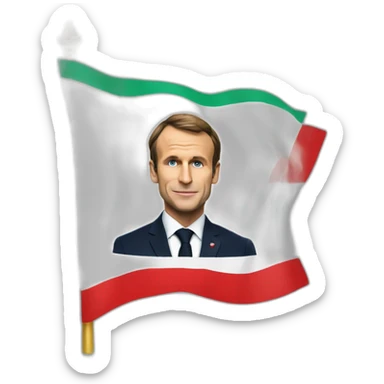 Macron avec un drapeau algérien sticker