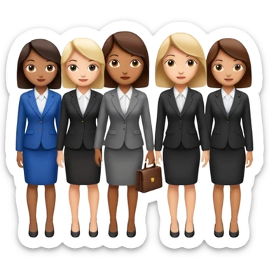 4 office girls sticker