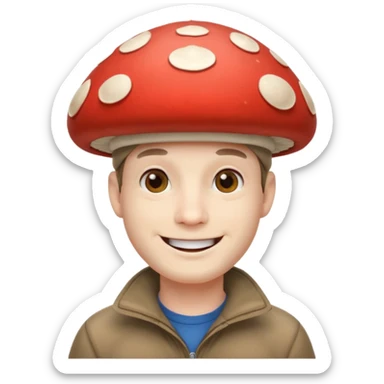 mushroom capped man
 sticker