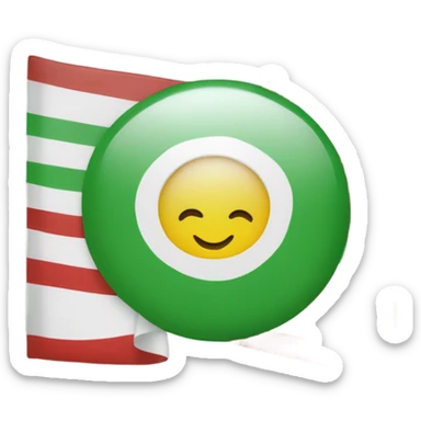 Make me a flag with red at the top, white in the middle, green at the bottom, and the sun in the middle. sticker