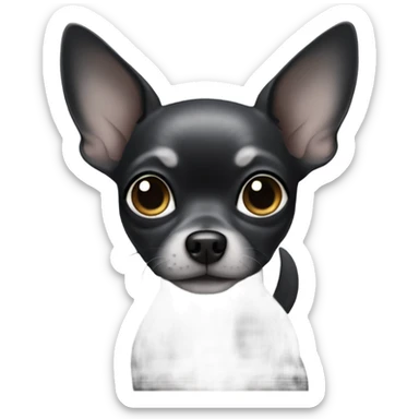 Black chihuahua with grey hair sticker