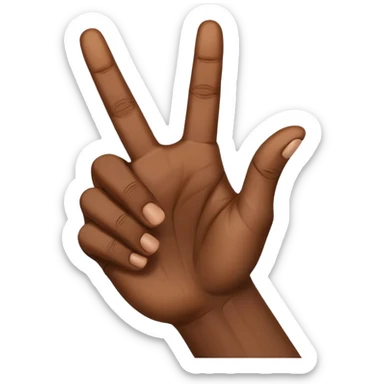Make the ysl hand sign, but make the hand dark skin, only 5 fingers, with the index and middle finger up and the thumb up, every other finger down. Only 1 hand  sticker