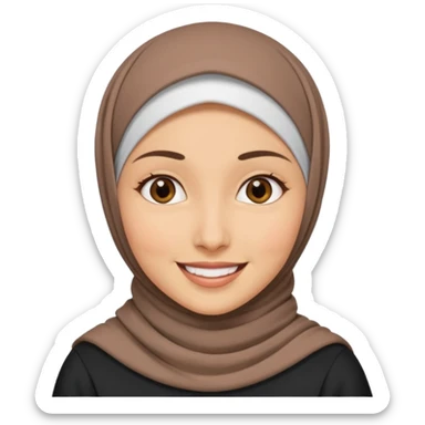 emoji perempuan berhijab, ekspresi ramah sticker