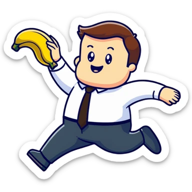 JD Vance slipping on a banana peel sticker